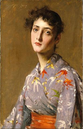 William Merrit Chase Girl in a Japanese Costume Spain oil painting art